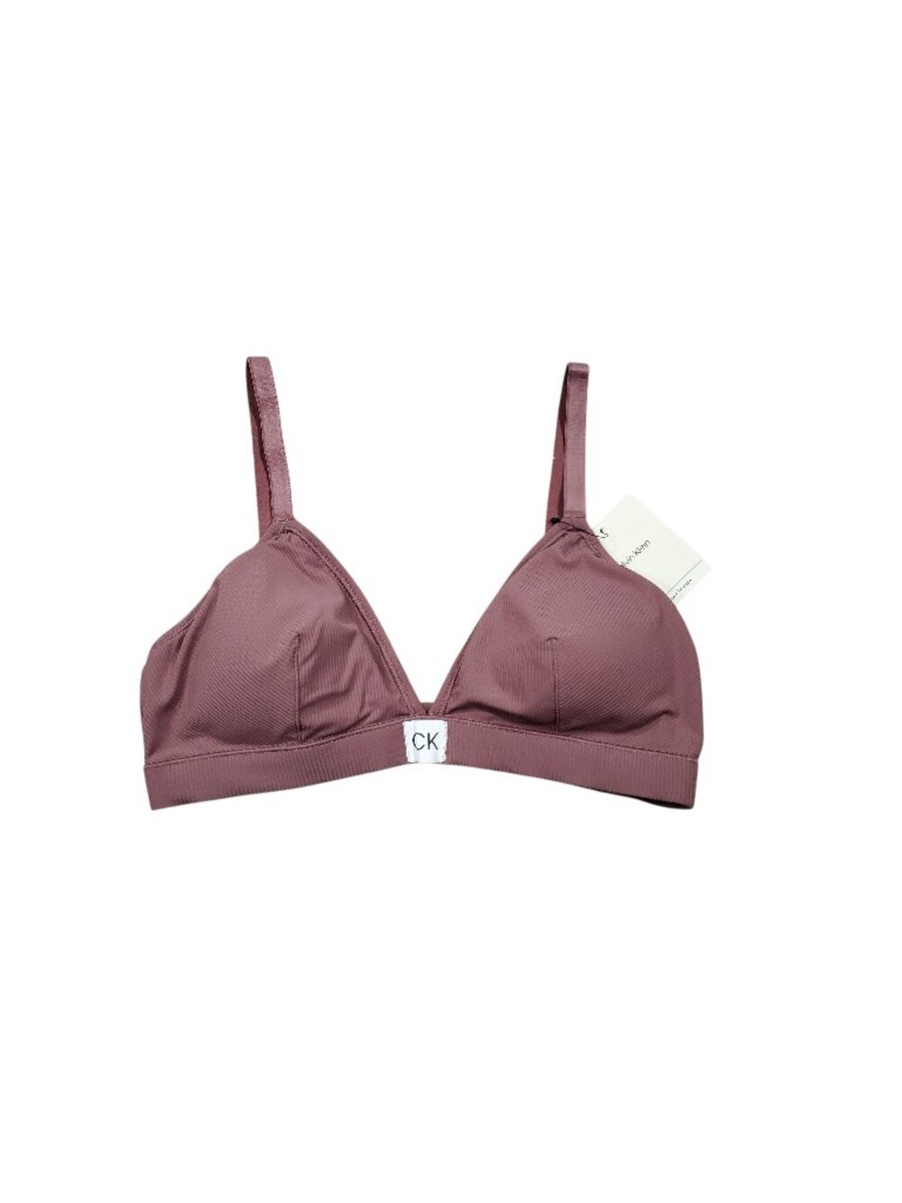 Calvin Klein Microfiber Rib Lightly Lined Triangle Bra Bralette Purple Medium